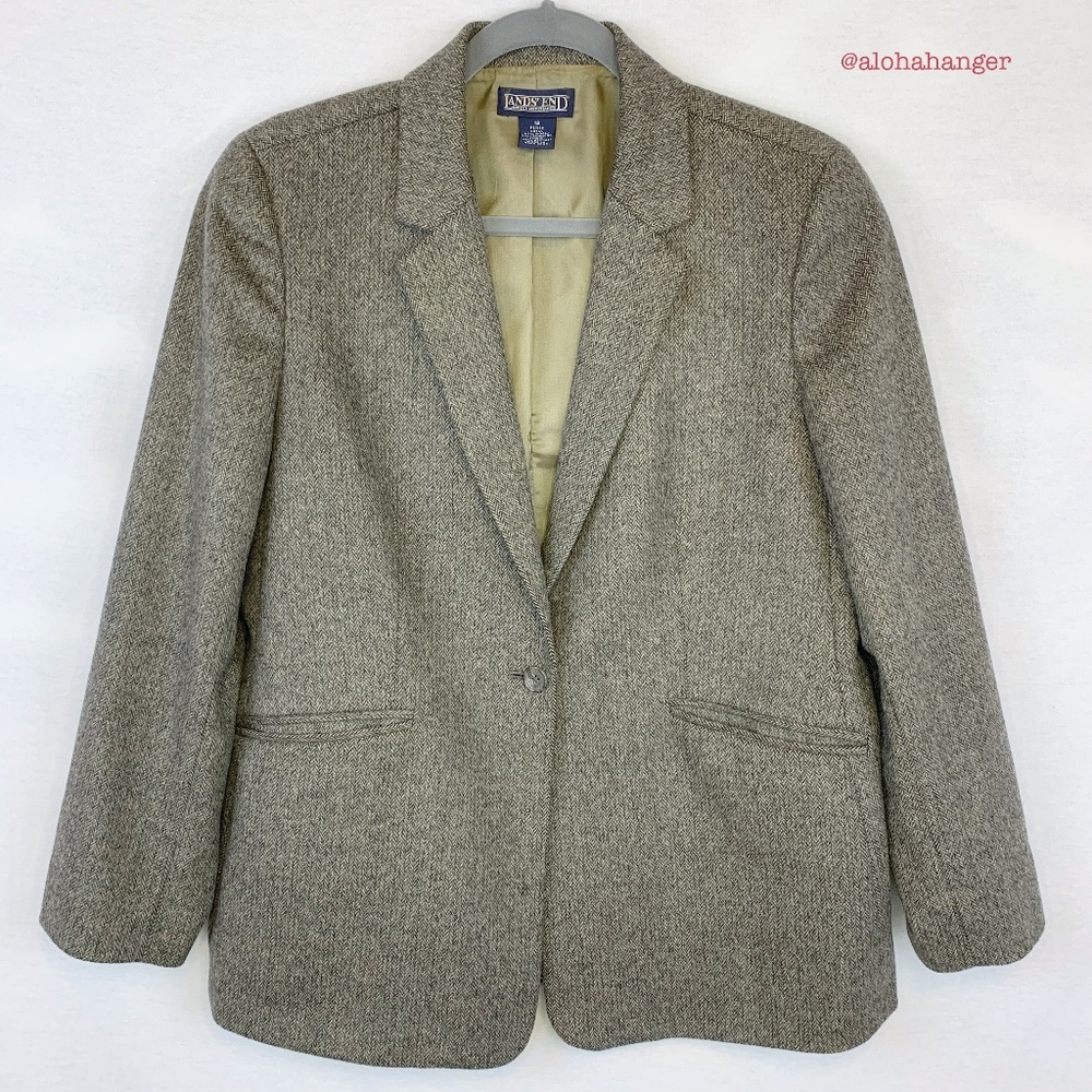 Lands' End Wool/Cashmere Blend Blazer! Gem